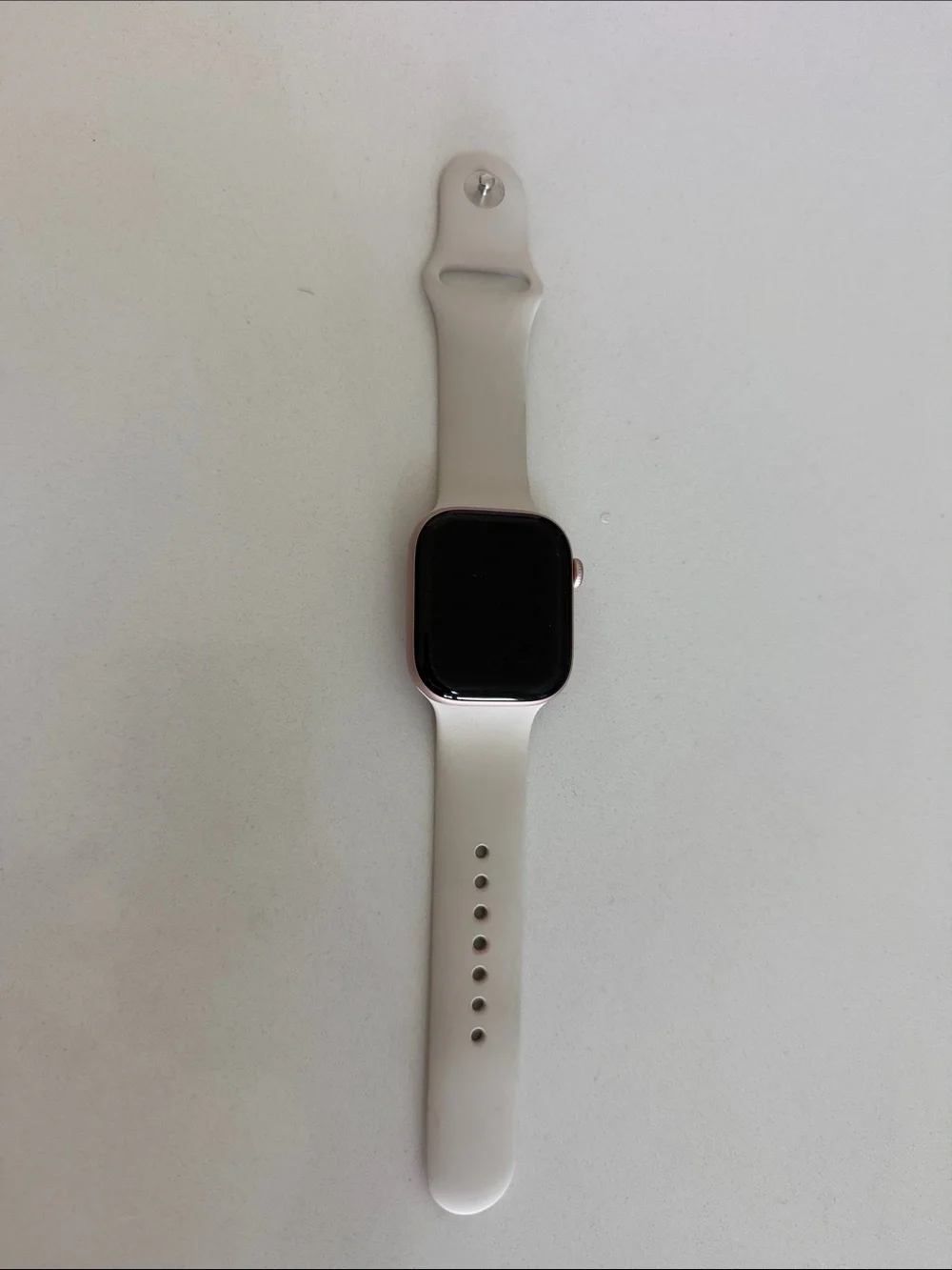 Apple Watch with White Band and Rose Gold Case series 10 46